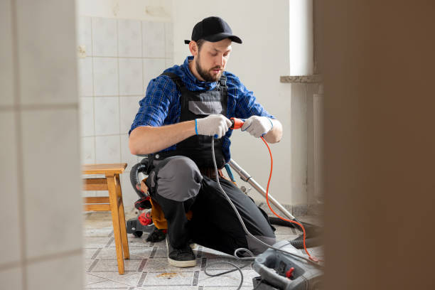 istock Connecting cables with a plug, extension cord plugging in construction equipment, breakdown, short circuit in house during renovation experienced man in field of electricity repairs electrical 1428998285