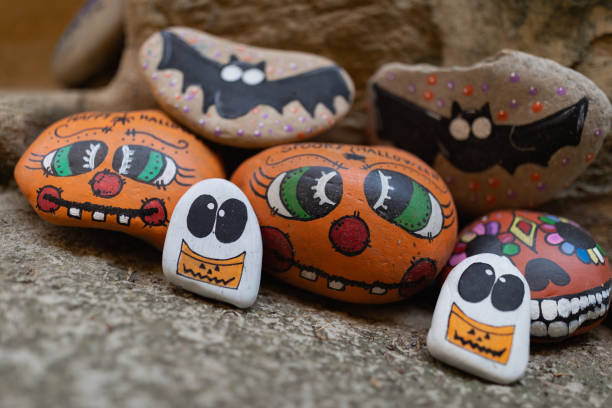 istock Scary Halloween pumpkins and ghosts, Spain 1428999417