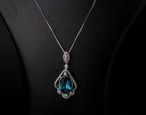 istock Shiny necklace sapphire Blue stone 1429003871