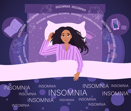 Had Insomnia Woman Suffers From Insomnia And Had Difficulty Falling Asleep Stock ...