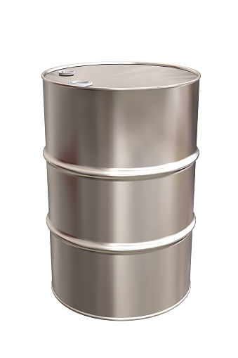 render chrome oil barrel isolated