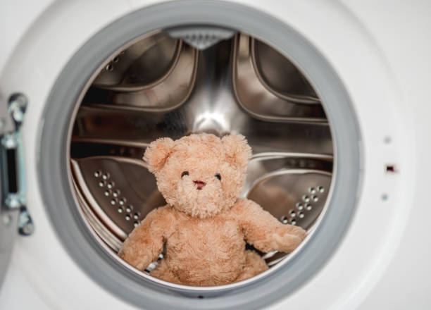 istock Plush teddy bear after washing in machine 1429022234