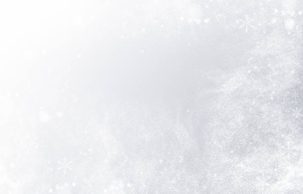 ilustrações de stock, clip art, desenhos animados e ícones de snowflakes and snow on gray background - window snow christmas decoration