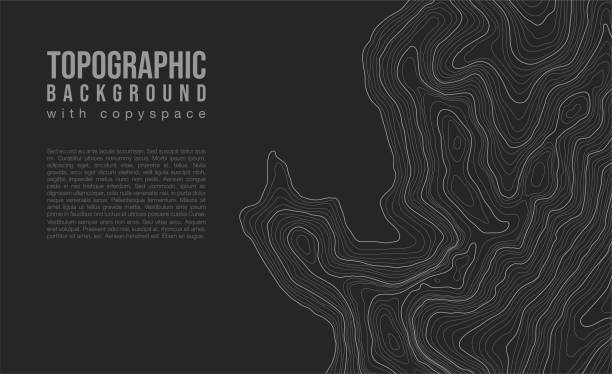 mapa topograficzna wektorowe abstrakcyjne tło z copyspace - relief map topography extreme terrain mountain stock illustrations