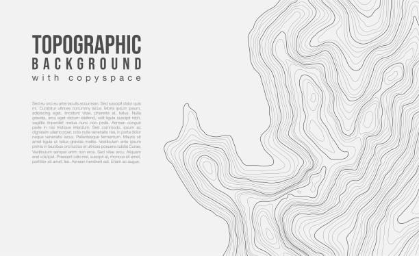 topographischer kartenvektor abstrakter hintergrund mit copyspace - topographie stock-grafiken, -clipart, -cartoons und -symbole