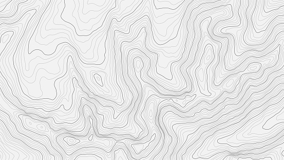 Fully editable and scalable vector illustration of topographic map on a light background. Great as an abstract background.