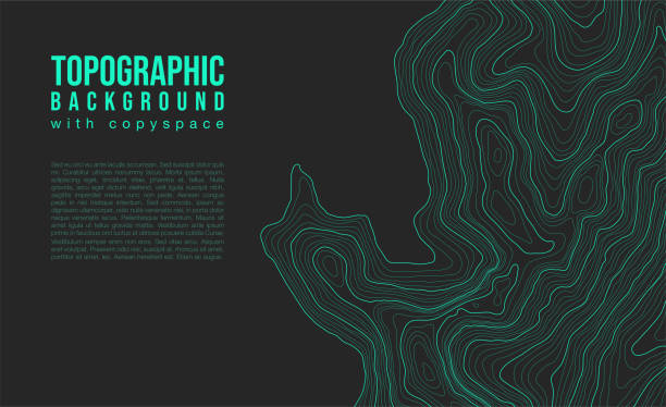 mapa topograficzna wektorowe abstrakcyjne tło z copyspace - relief map topography extreme terrain mountain stock illustrations