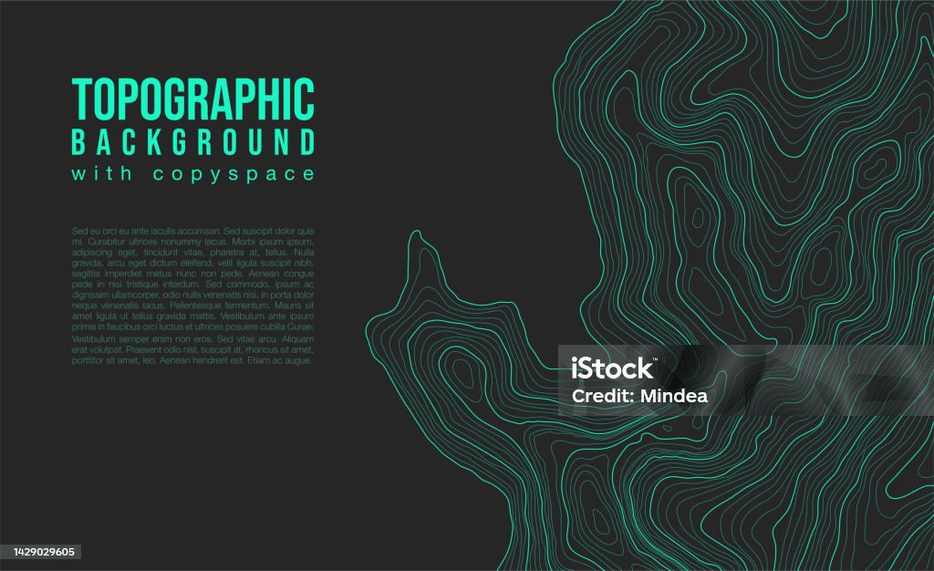 Typo Map Background Topographic Map Vector Abstract Background With Copyspace Stock ...