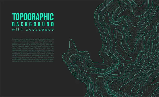Vector illustration of Topographic map vector abstract background with copyspace