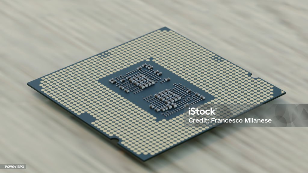 Modern Cpu Microprocessor On A Table Desk Stock Photo - Download Image ...