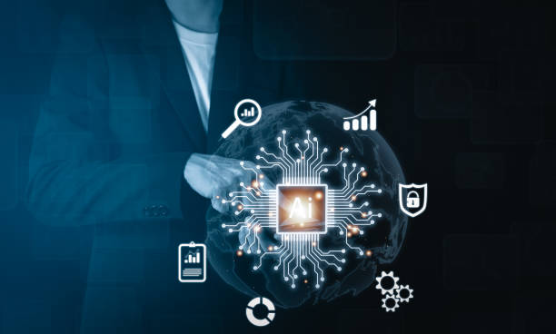 istock AI (Artificial intelligence) concept. Businessman hand touch hologram technology with tablet. Business technology link digital marketing. Big data and Financial banking. 1429050086