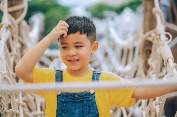 istock Asian boy playing  in playground 1429052651