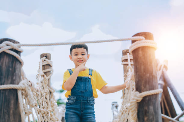 istock Asian boy playing  in playground 1429052654