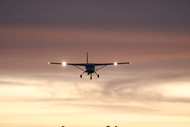 istock Silhouette of propeller airplane 1429053011
