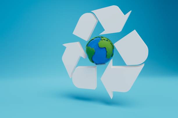 istock garbage sorting and waste recycling. preservation of the environment on the planet. 3D render 1429058181