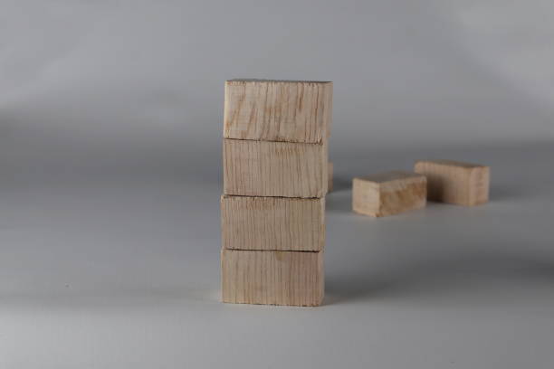 istock Wooden toy cubes on a white background 1429058622