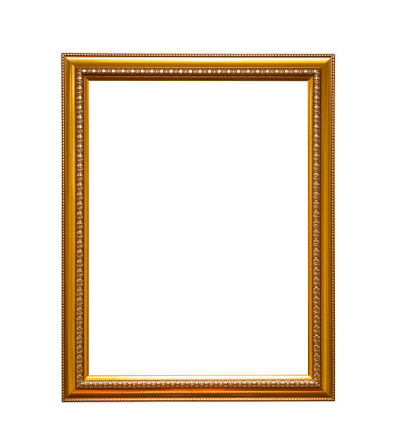 istock Old wood Antique Golden frame isolated on white background. Save with clipping path. 1429059328