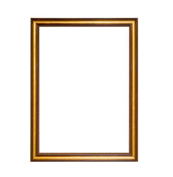 istock Old wood Antique Golden frame isolated on white background. Save with clipping path. 1429059467