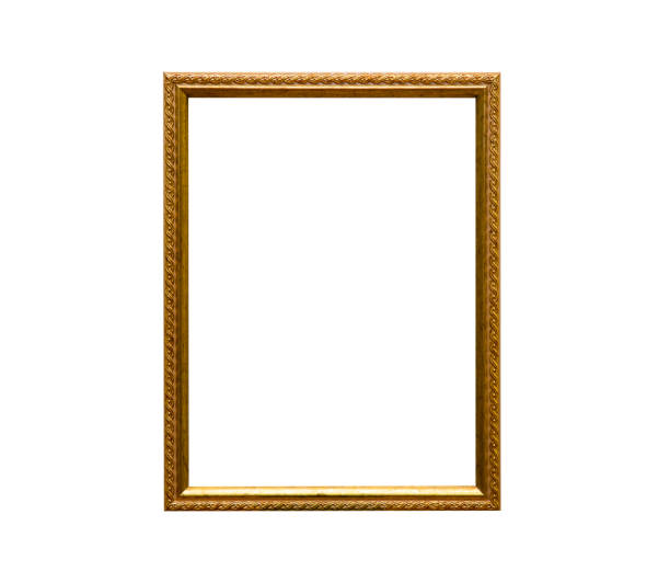istock Old wood Antique Golden frame isolated on white background. Save with clipping path. 1429059556