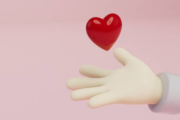 istock I will give you my heart. hand with a red heart on a pink background. copy paste, copy space. 3d render 1429063695