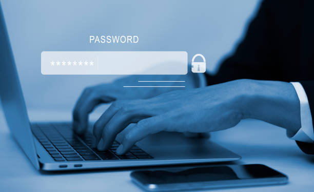 istock Security password login online concept  Hands typing and entering username and password of social media, log in with smartphone to an online bank account, data protection from hacker 1429067103