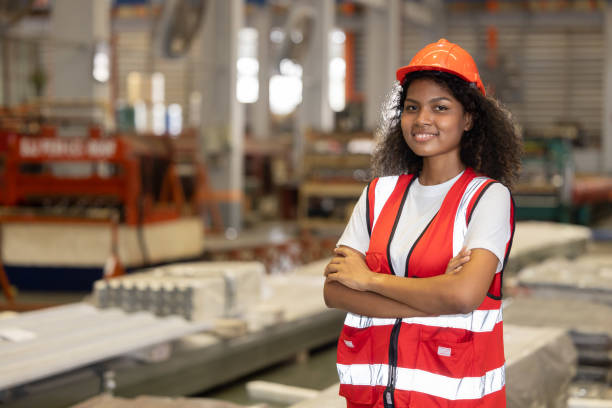 istock Black Female Engineer Standing with Crossed Arm Pose 1429088166