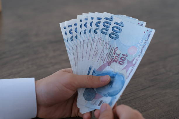 istock Hand Holding One Hundred Turkish Banknotes 1429090472