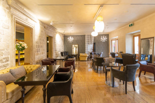 istock Interior of a hotel restaurant with marble floor 1429095020