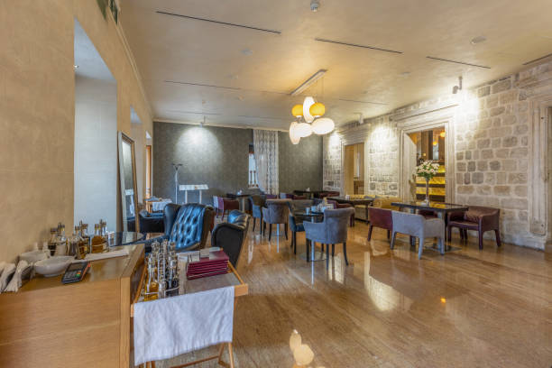 istock Interior of a hotel restaurant with marble floor 1429095210