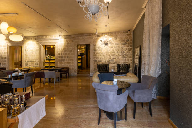 istock Interior of a hotel restaurant with marble floor 1429096473