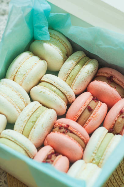 istock macarons layout top view with cream dessert sweets delicious pastry 1429102296