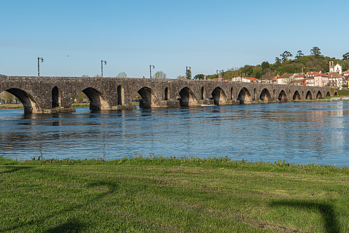 Roman bridge in Ponte de Lima, Oldest city in Portugal. It is named for a long medieval bridge that runs across the Lima River.