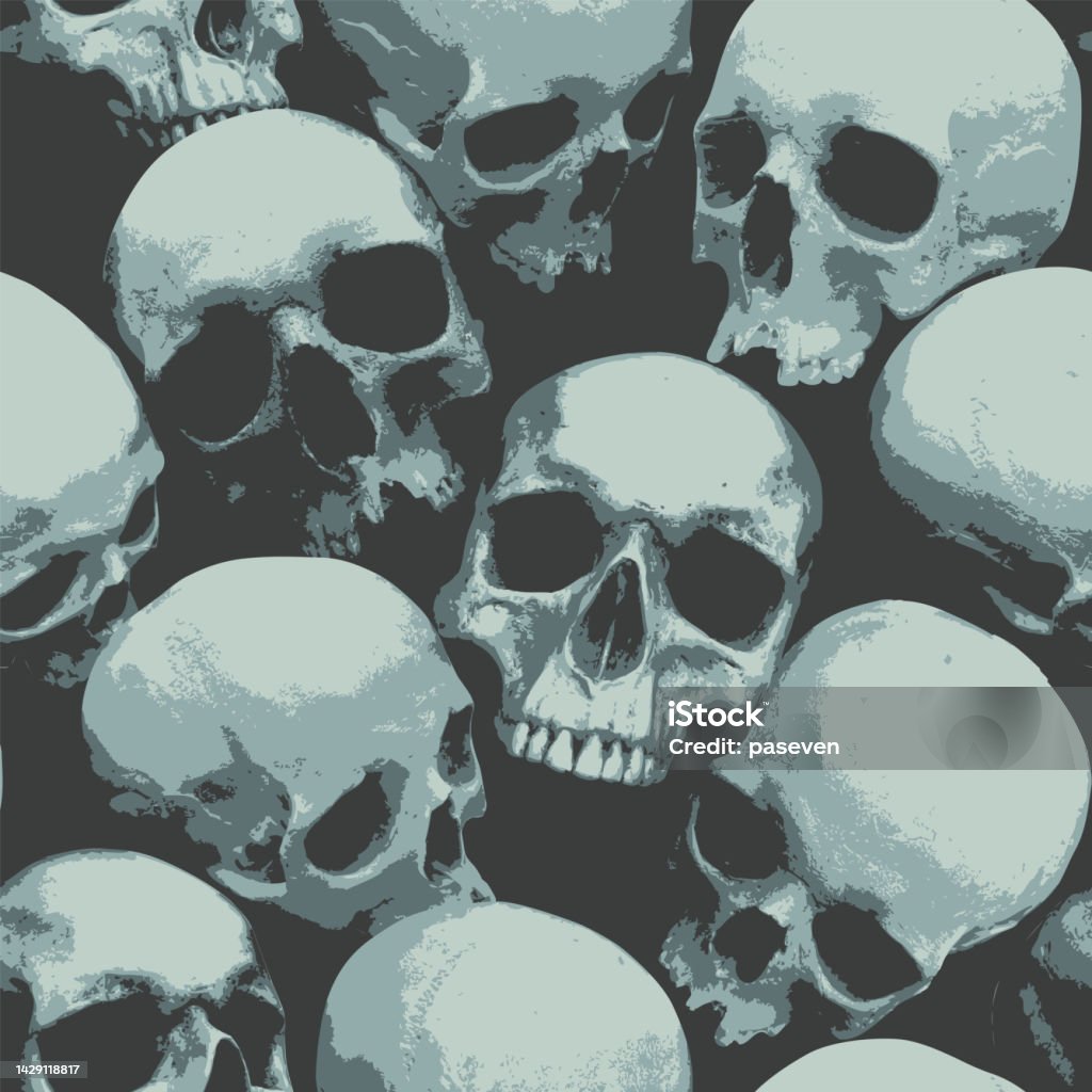 Sinister Pattern Seamless Pattern With Sinister Skulls Stock Illustration - Download ...