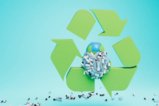 istock ecological catastrophy. the planet is all in plastic. waste recycling icon. 3d render 1429125123