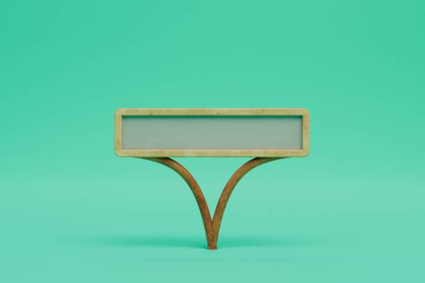 istock a sign for placing text on wooden footrests on a turquoise background. copy paste, copy space. 3D render 1429130244
