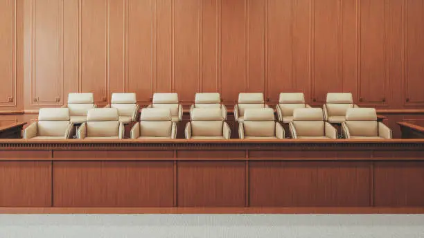 Courtroom jury box.