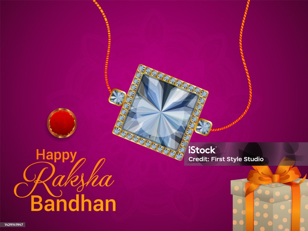 Indian Festival Happy Rakhi Celebrationgreeting Card Or Banner ...