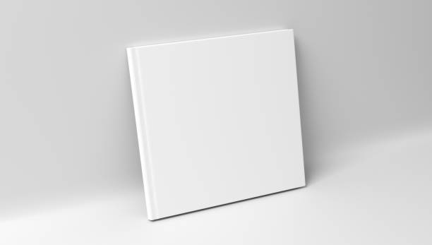 istock Blank square hardcover book cover mockup standing on white background 1429142162