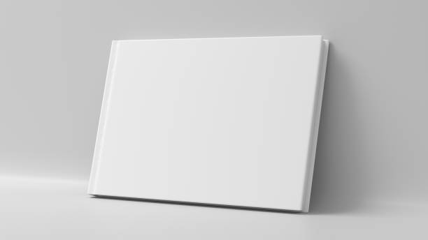 istock Blank horizontal hardcover book cover mockup standing on white background 1429142232