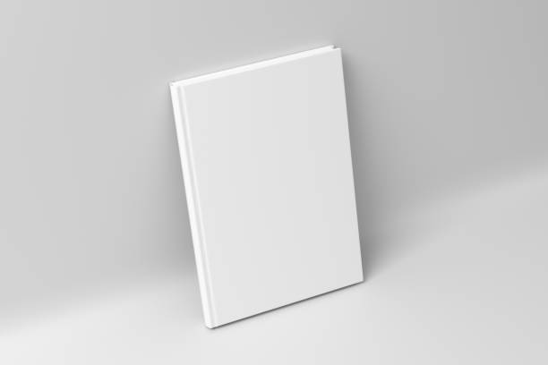 istock Blank vertical hardcover book cover mockup standing on white background 1429142267