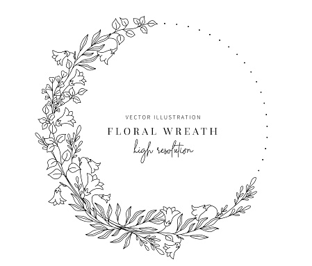 Floral wreath with leaves for wedding invitations, Decorative element for design
A gorgeous leaves wreath that will look lovely on wedding invites, cards, and logos.