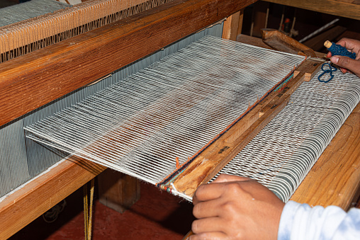 Traditional loom to make textiles from Oaxaca, Mexico