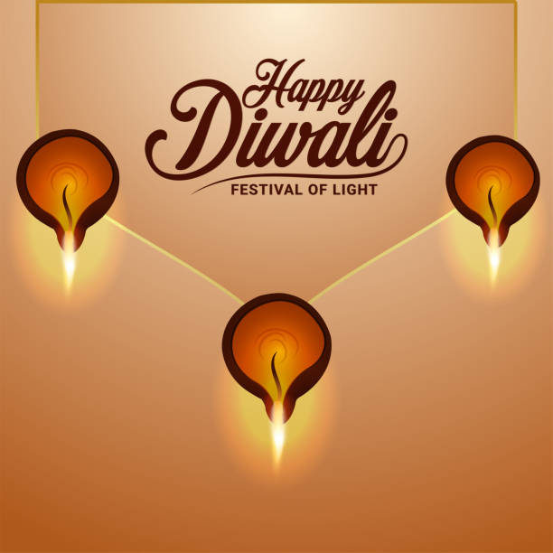 ilustrações de stock, clip art, desenhos animados e ícones de happy diwali festival of india greeting card with diwali oil diya - thaipusam kavadi
