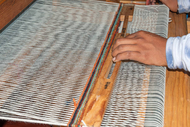 Traditional loom to make textiles from Oaxaca, Mexico