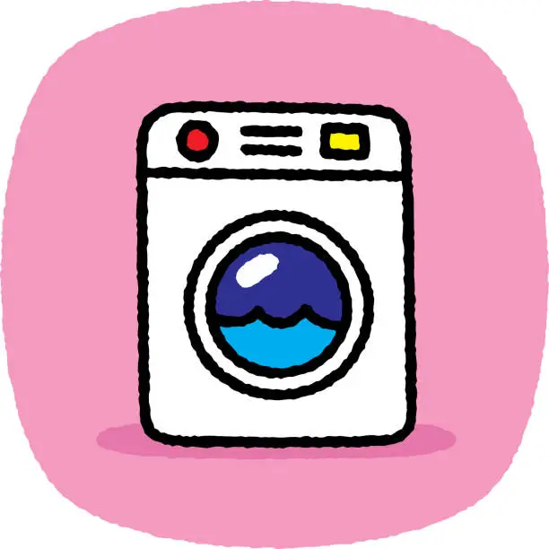 Vector illustration of Washing Machine Doodle 7