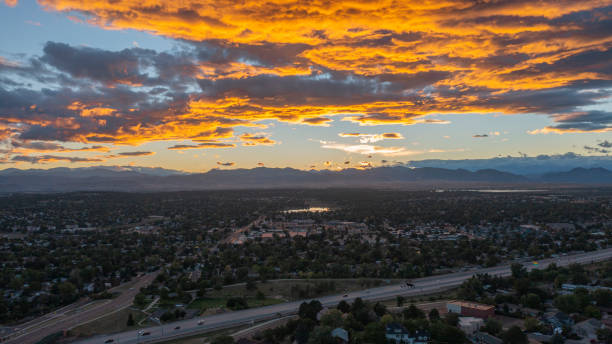 istock Orange clouds over Westminster, Colorado 1429154348