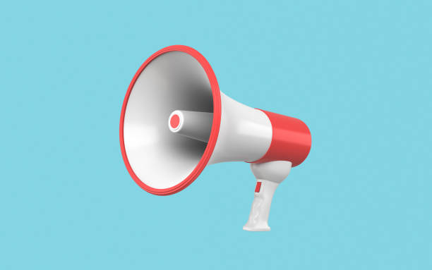 istock On the turquoise background, red and white color megaphone 1429161296