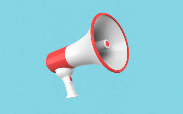 istock On the turquoise background, red and white color megaphone 1429162217