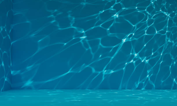 Underwater 3D Illustration of Blue Pool with Water Reflections
