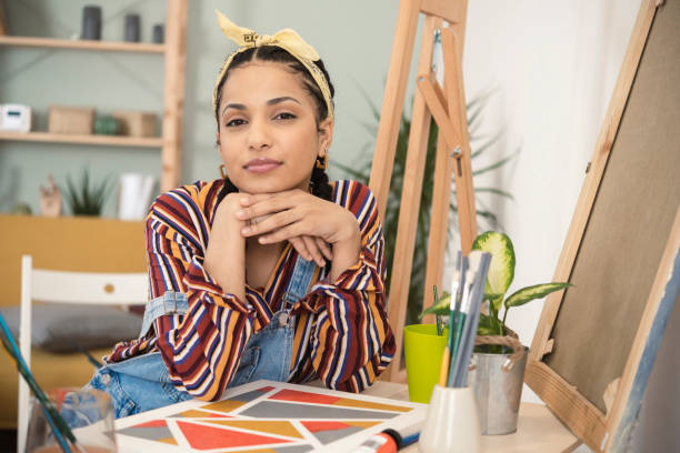 istock Portrait of a beautiful, young painter 1429191666